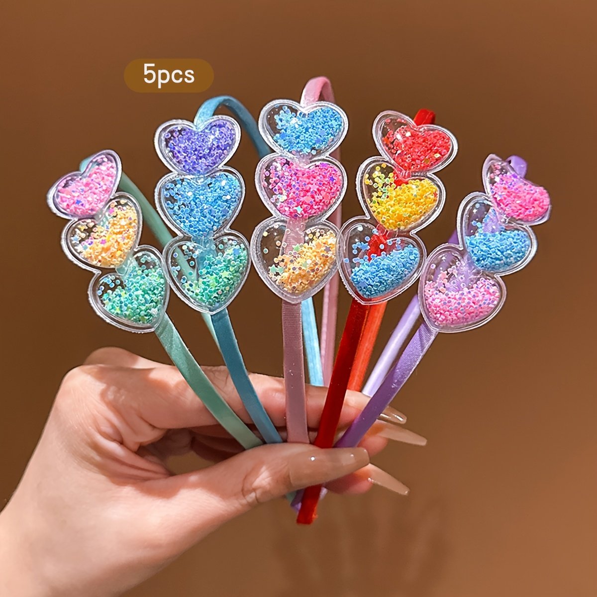 Five Colorful Sweet-style Fashion Heart Headbands best price in Sri Lanka
